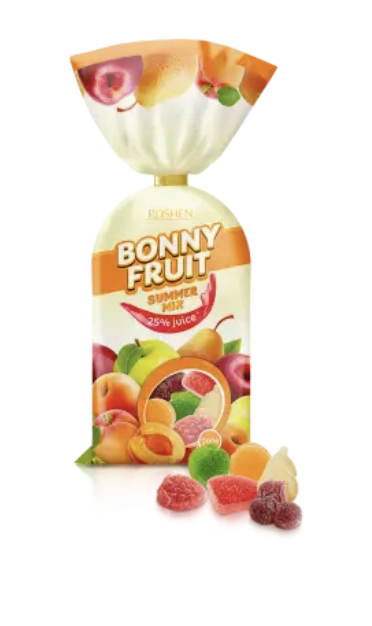 Цукерки Рошен Bonny-Fruit літній мікс 200г